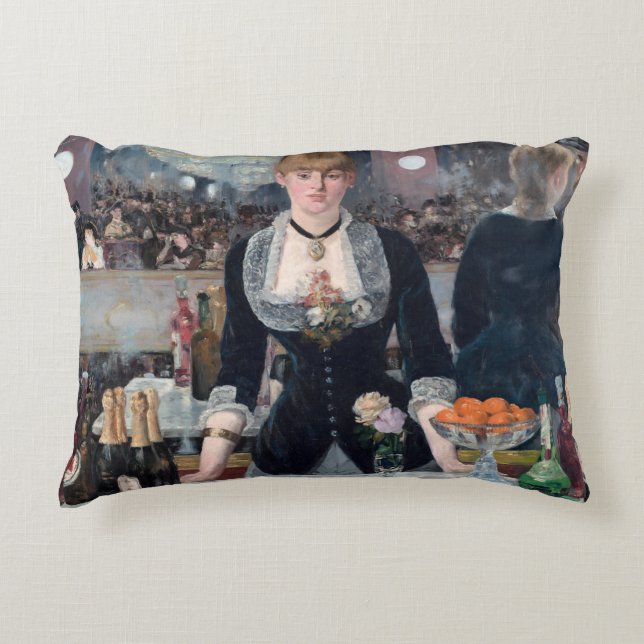 Edouard Manet - A Bar at the Folies-Bergere Decorative Cushion (Front)