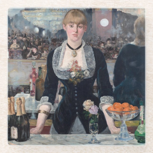 Edouard Manet - A Bar at the Folies-Bergere Glass Coaster (Front)