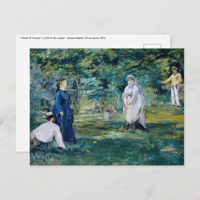 Edouard Manet - A Game of Croquet Postcard (Front/Back)