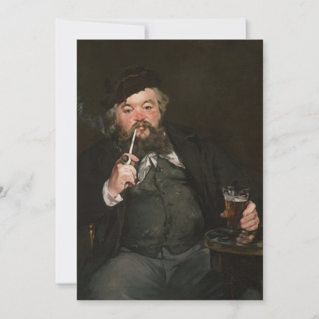 Edouard Manet - A Good Glass of Beer / Le bon bock Invitation (Front)