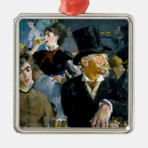 Edouard Manet - At the Cafe Metal Tree Decoration