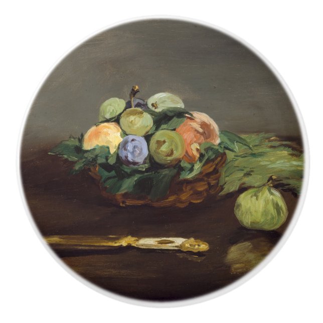 Edouard Manet - Basket of Fruits Ceramic Knob (Front)