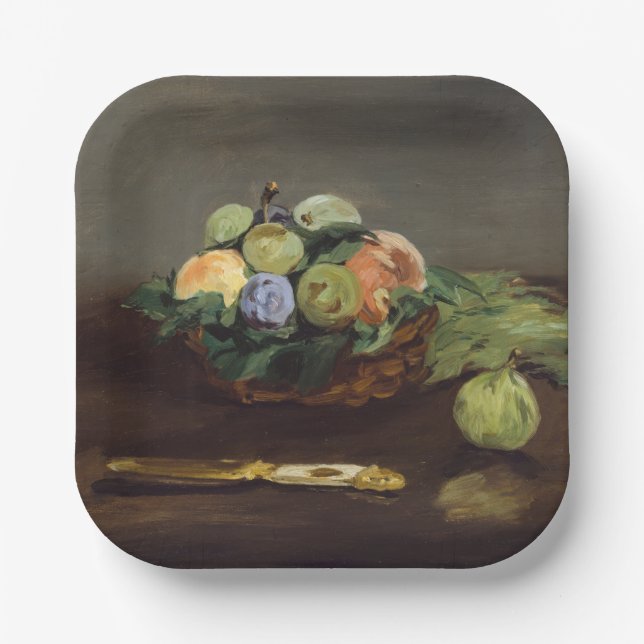 Edouard Manet - Basket of Fruits Paper Plate (Front)