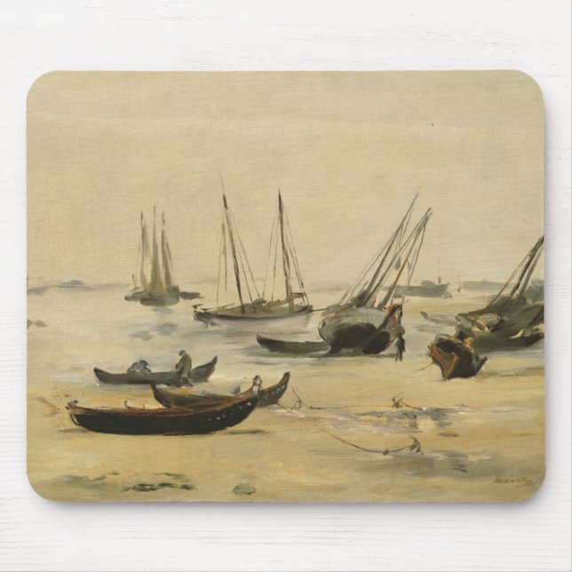 Edouard Manet | Beach, Low Tide Mouse Pad (Front)