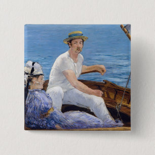 Edouard Manet - Boating 15 Cm Square Badge