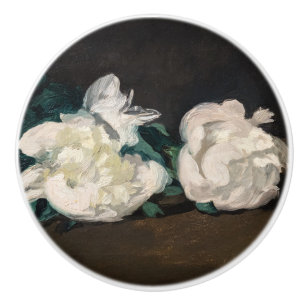 Edouard Manet - Branch of White Peonies, Secateurs Ceramic Knob