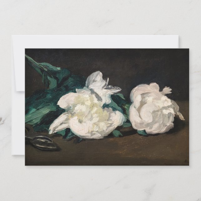 Edouard Manet - Branch of White Peonies, Secateurs Invitation (Front)
