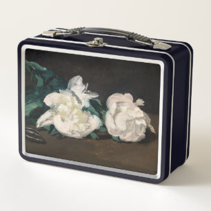 Edouard Manet - Branch of White Peonies, Secateurs Metal Lunch Box