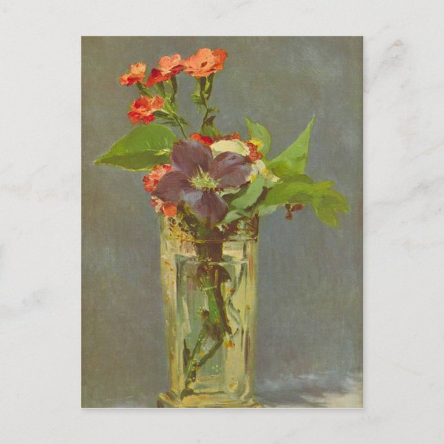 Edouard Manet - Carnations and Clematis in a Cryst Postcard (Front)