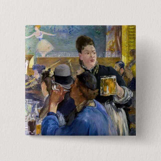 Edouard Manet - Corner of a Cafe-Concert 15 Cm Square Badge (Front)