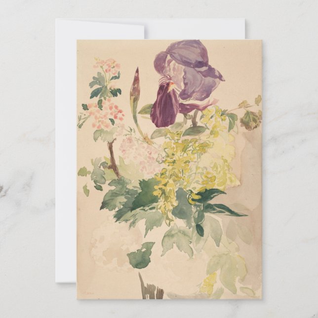 Edouard Manet - Flower Piece with Iris, Laburnum,  Invitation (Front)