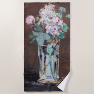 Edouard Manet - Flowers in a Crystal Vase Beach Towel