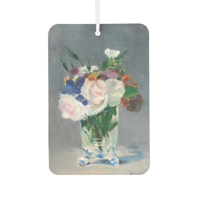 Edouard Manet - Flowers in a Crystal Vase Car Air Freshener (Front)