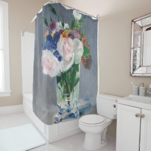 Edouard Manet - Flowers in a Crystal Vase Shower Curtain