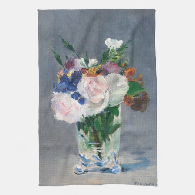 Edouard Manet - Flowers in a Crystal Vase Tea Towel (Vertical)