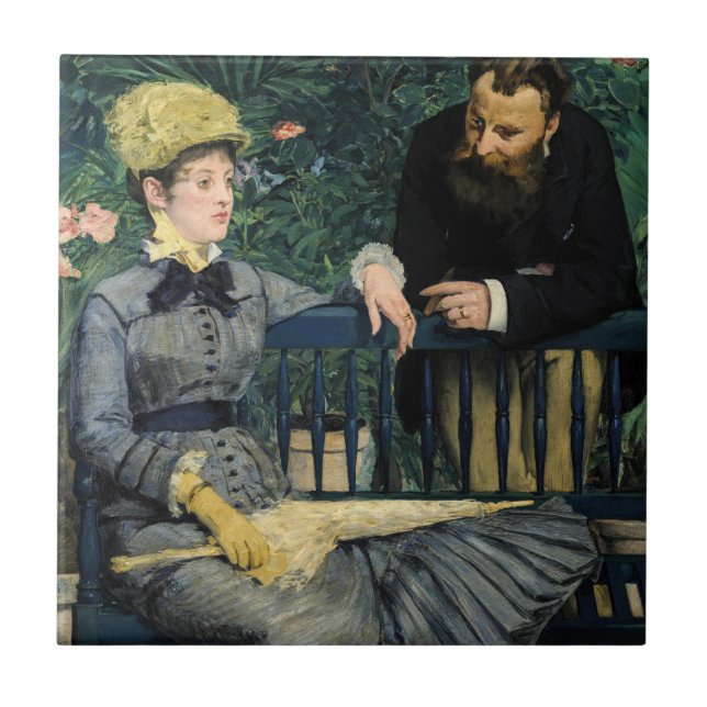Edouard Manet - In the Conservatory Tile (Front)