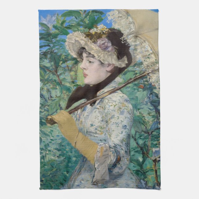 Edouard Manet - Jeanne / Spring Tea Towel (Vertical)