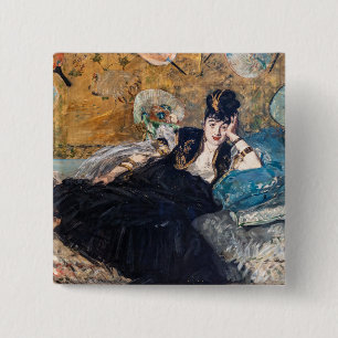 Edouard Manet - Lady with Fans 15 Cm Square Badge