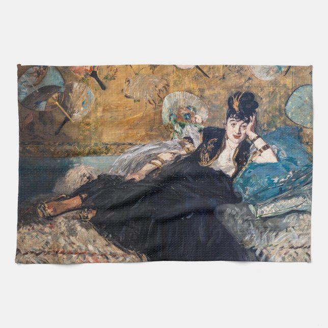 Edouard Manet - Lady with Fans Tea Towel (Horizontal)