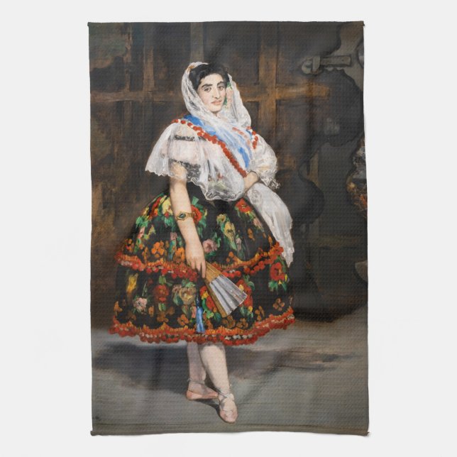 Edouard Manet - Lola de Valence Tea Towel (Vertical)