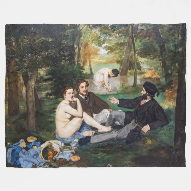 Edouard Manet - Luncheon on the Grass Fleece Blanket (Front (Horizontal))