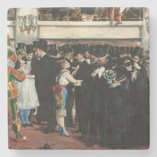 Edouard Manet - Masked Ball at the Opera Stone Coaster (Front)