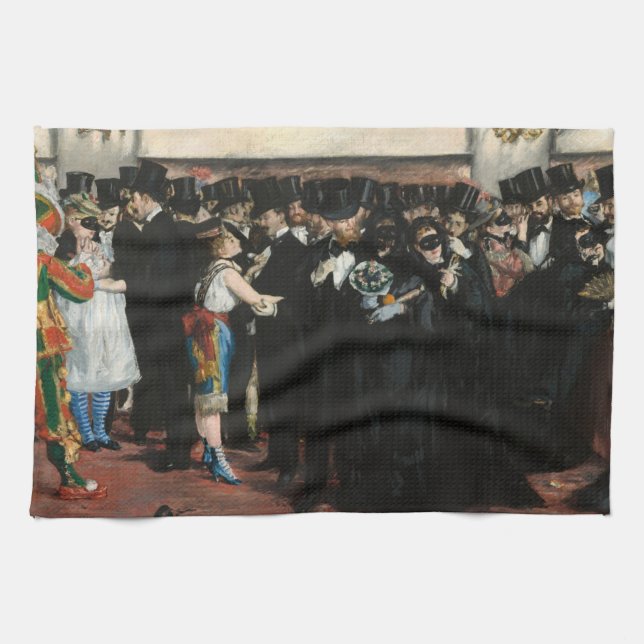 Edouard Manet - Masked Ball at the Opera Tea Towel (Horizontal)