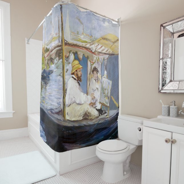 Edouard Manet - Monet in his Studio Boat Shower Curtain (In Situ)