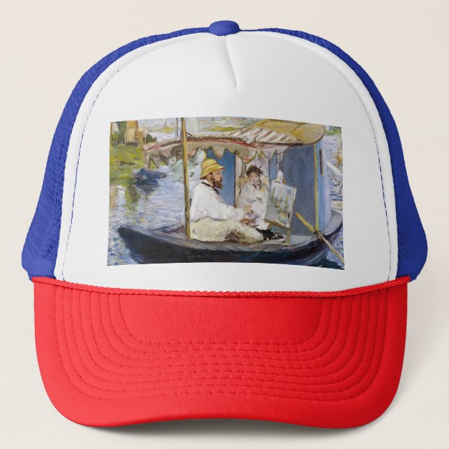 Edouard Manet - Monet in his Studio Boat Trucker Hat (Front)