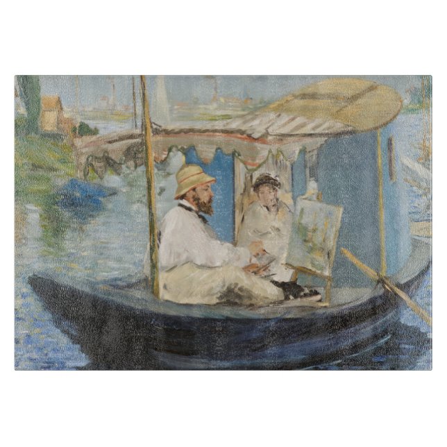 Edouard Manet - Monet Painting on His Studio Boat Cutting Board (Front)