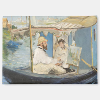 Edouard Manet - Monet Painting on His Studio Boat Magnet