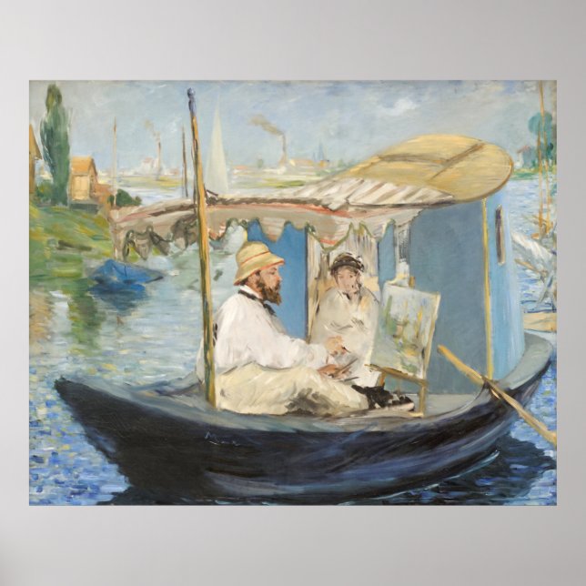 Edouard Manet - Monet Painting on His Studio Boat Poster (Front)