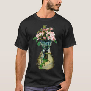 Edouard Manet Moss Roses in a Vase Design T-Shirt