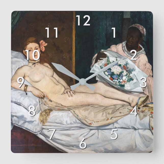 Edouard Manet - Olympia Square Wall Clock (Front)
