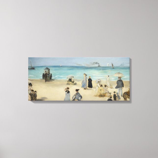 Edouard Manet - On the Beach, Boulogne-sur-Mer Canvas Print (Front)