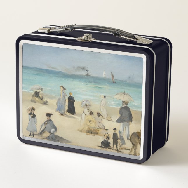 Edouard Manet - On the Beach, Boulogne-sur-Mer Metal Lunch Box (Front)