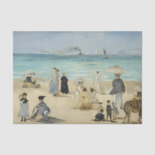 Edouard Manet - On the Beach, Boulogne-sur-Mer Tissue Paper