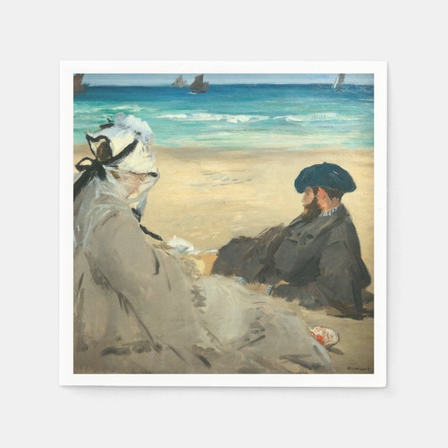 Edouard Manet - On the Beach Napkin (Front)