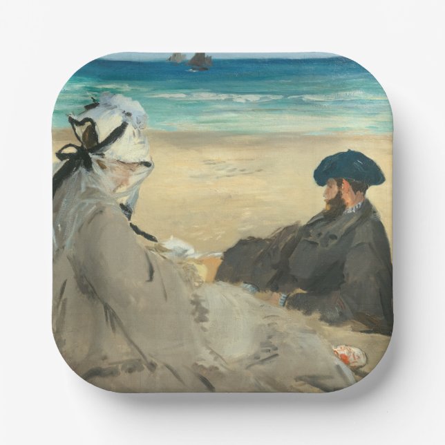 Edouard Manet - On the Beach Paper Plate (Front)