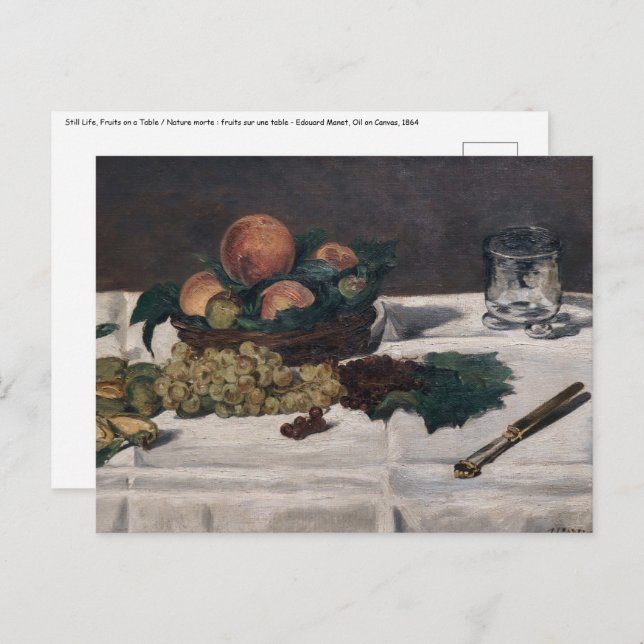 Edouard Manet - Still Life, Fruits on a Table Postcard (Front/Back)