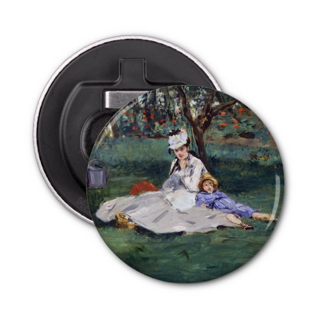 Edouard Manet - The Monet family in their garden Bottle Opener (Front)