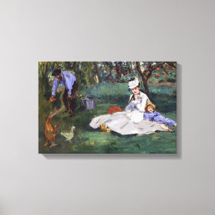 Edouard Manet - The Monet family in their garden Canvas Print