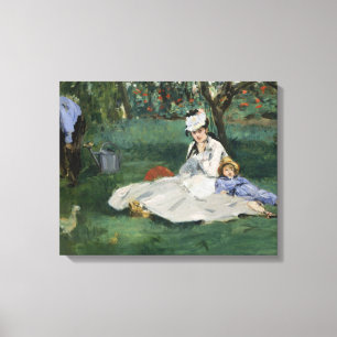 Edouard Manet - The Monet Family in Their Garden Canvas Print