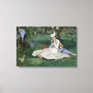 Edouard Manet - The Monet Family in Their Garden Canvas Print