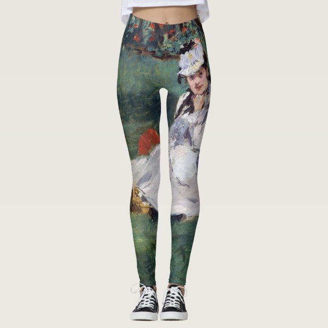 Edouard Manet - The Monet family in their garden Leggings (Front)