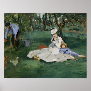 Edouard Manet - The Monet Family in Their Garden Poster