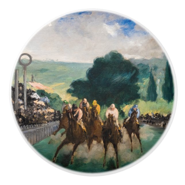 Edouard Manet - The Races at Longchamp Ceramic Knob (Front)