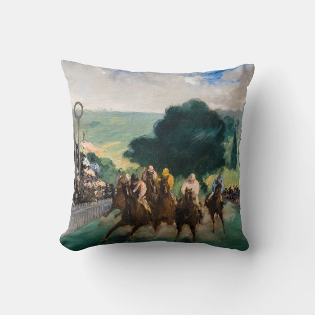 Edouard Manet - The Races at Longchamp Cushion (Front)