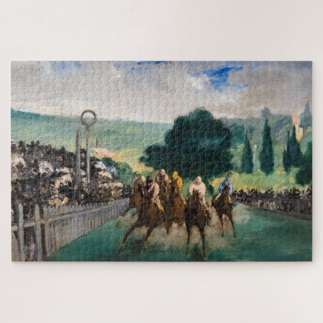 Edouard Manet - The Races at Longchamp Jigsaw Puzzle (Horizontal)