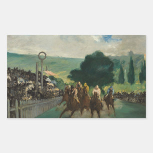 Edouard Manet - The Races at Longchamp Rectangular Sticker